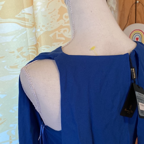 MASSIMO DUTTI ROYAL BLUE MIDI DRESS SIZE 4 fully lined. Sleeveless - Picture 6 of 9